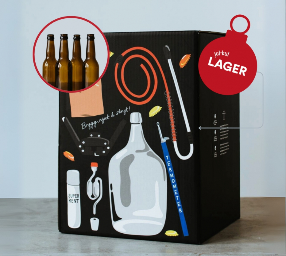 Jul-Kul Lager - lbryggarkit (10 Liter) + Flaskor