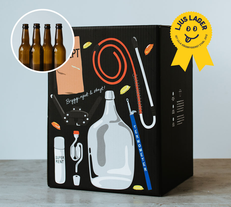 MEGADEAL! Ljus Lager lbryggarkit (10L) + Flaskor